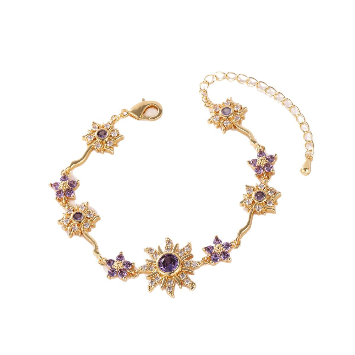 Heart Eight Awn Star Sun Zircon Female Niche Trendy Design Bracelet