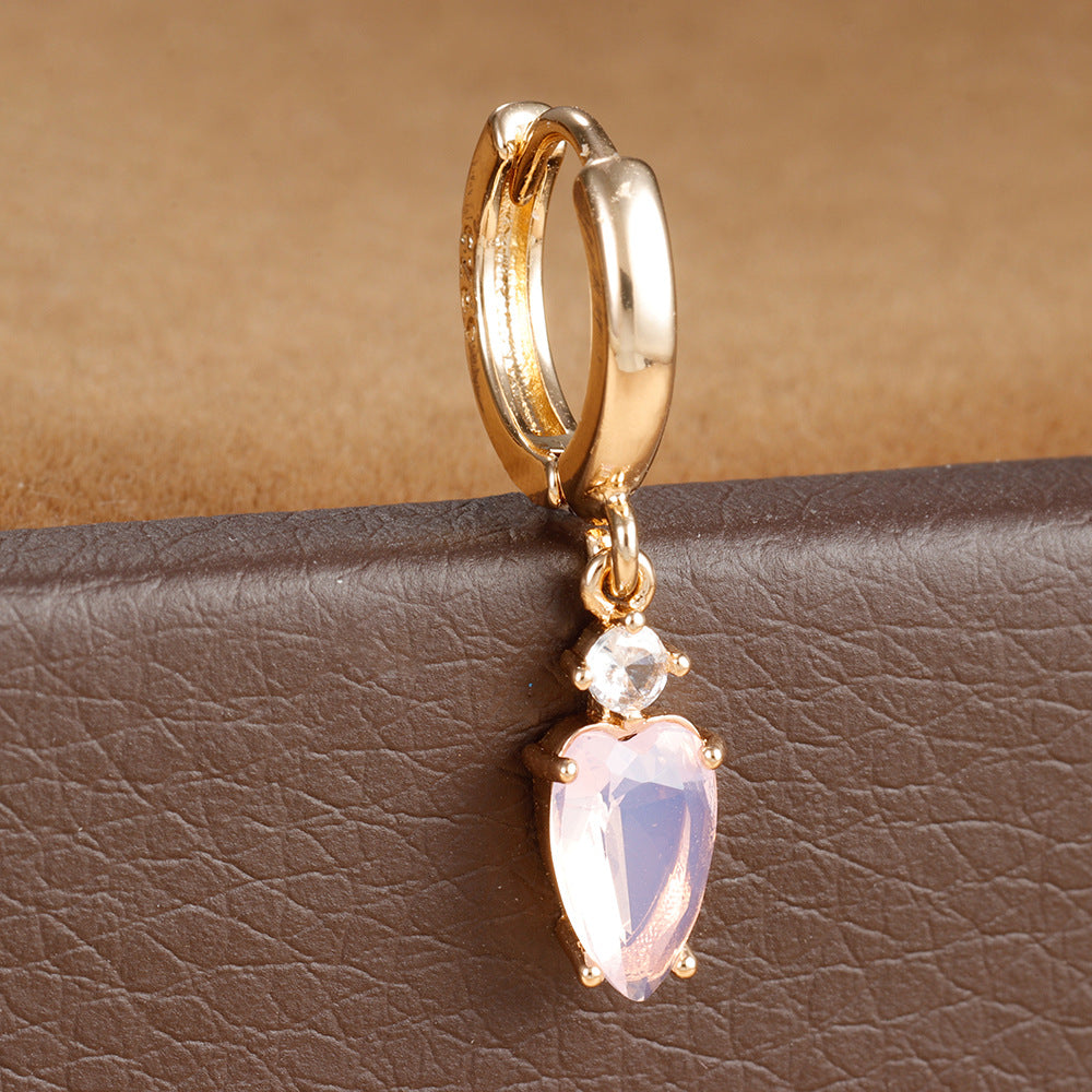 Heart-shaped Diamond Fashion Popular Creative Personality Earrings