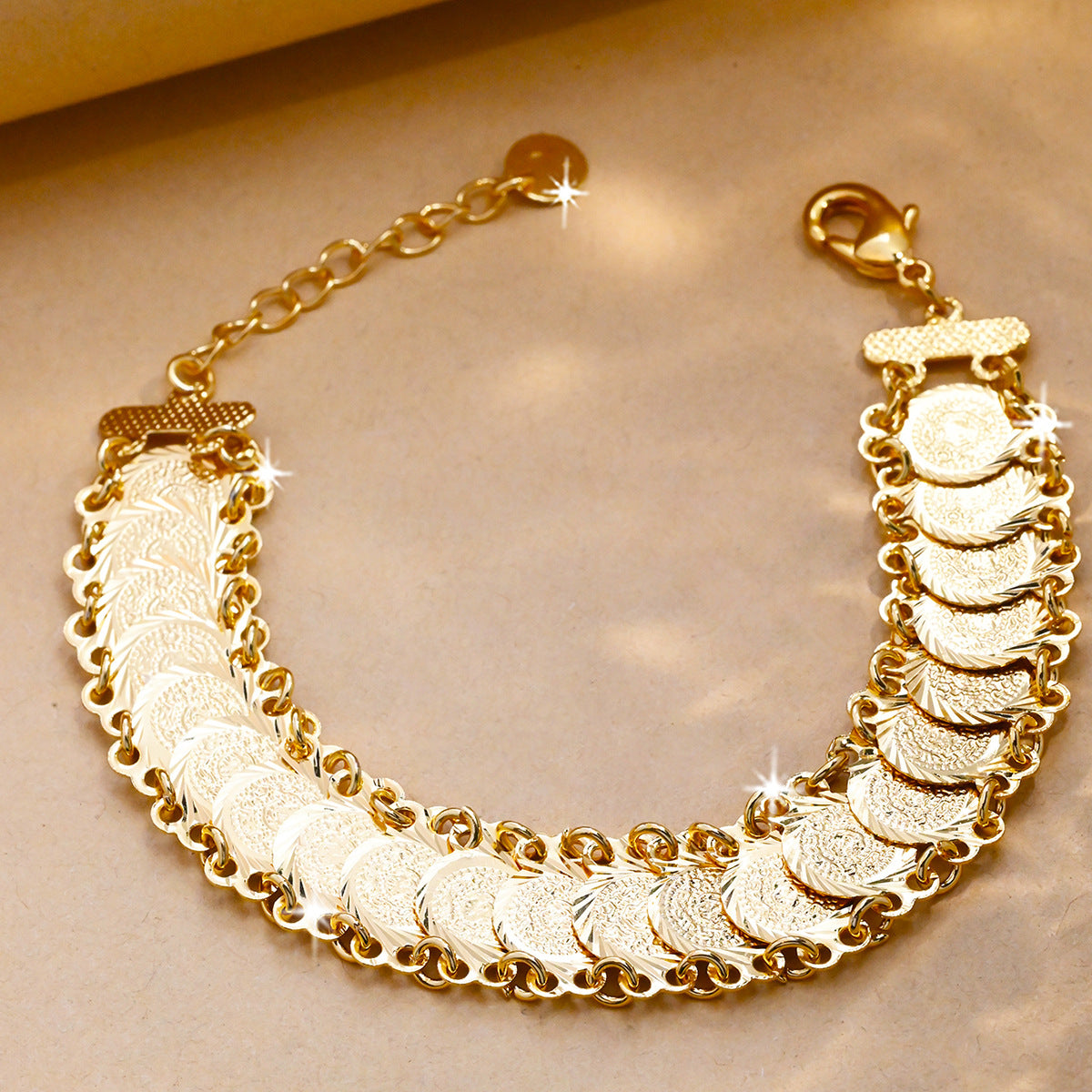 Women's Coin Gold Party Gift Extravagant Bracelet