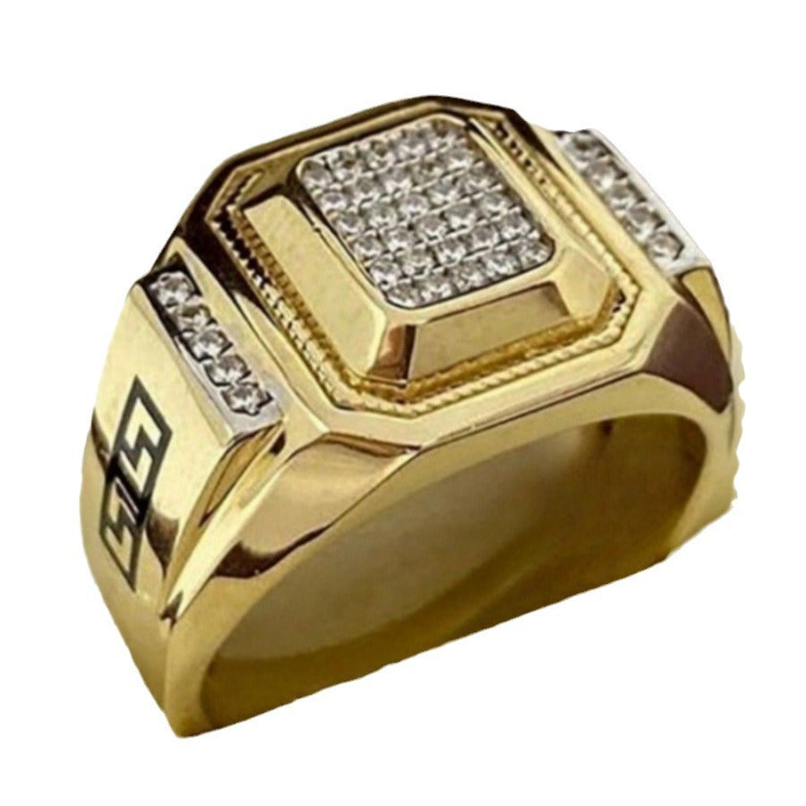 Women's & Men's Inlaid Rhinestone Full Diamond Popular Ornament Rings