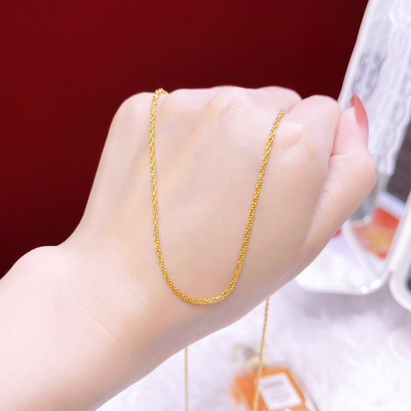 Women's & Men's Copper Alloy Choker Popular Retro Matching Universal Chain Fashion Woven Necklace