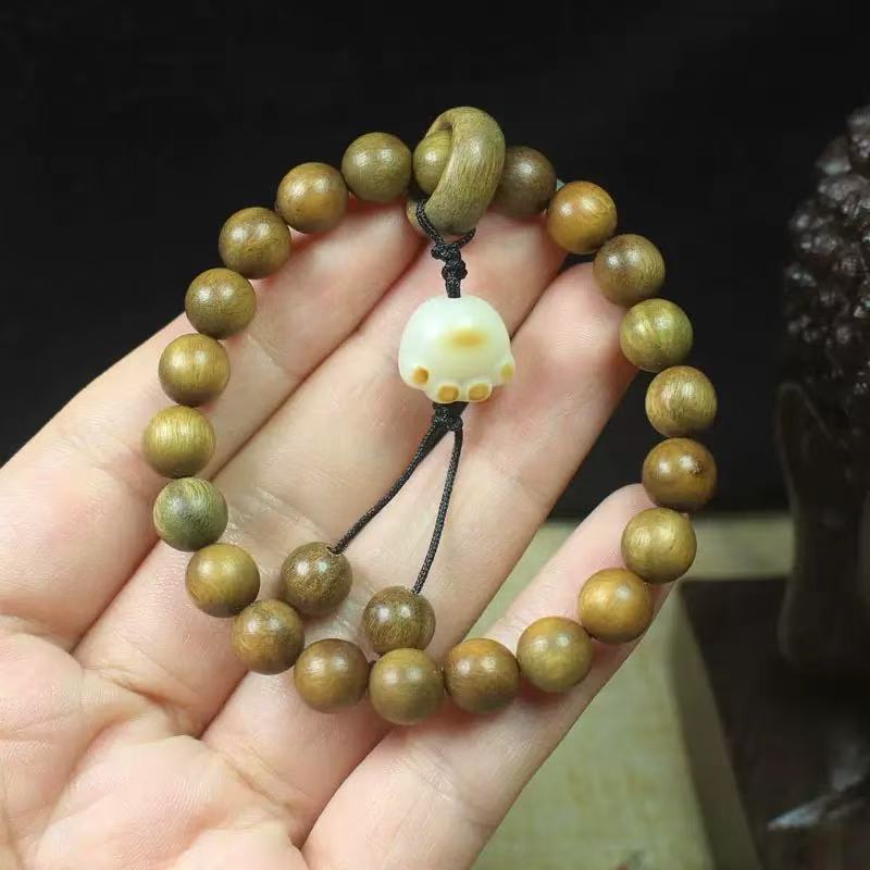 Chinese Natural Green Sandalwood Rosary Beads Argentina Wooden Bracelet