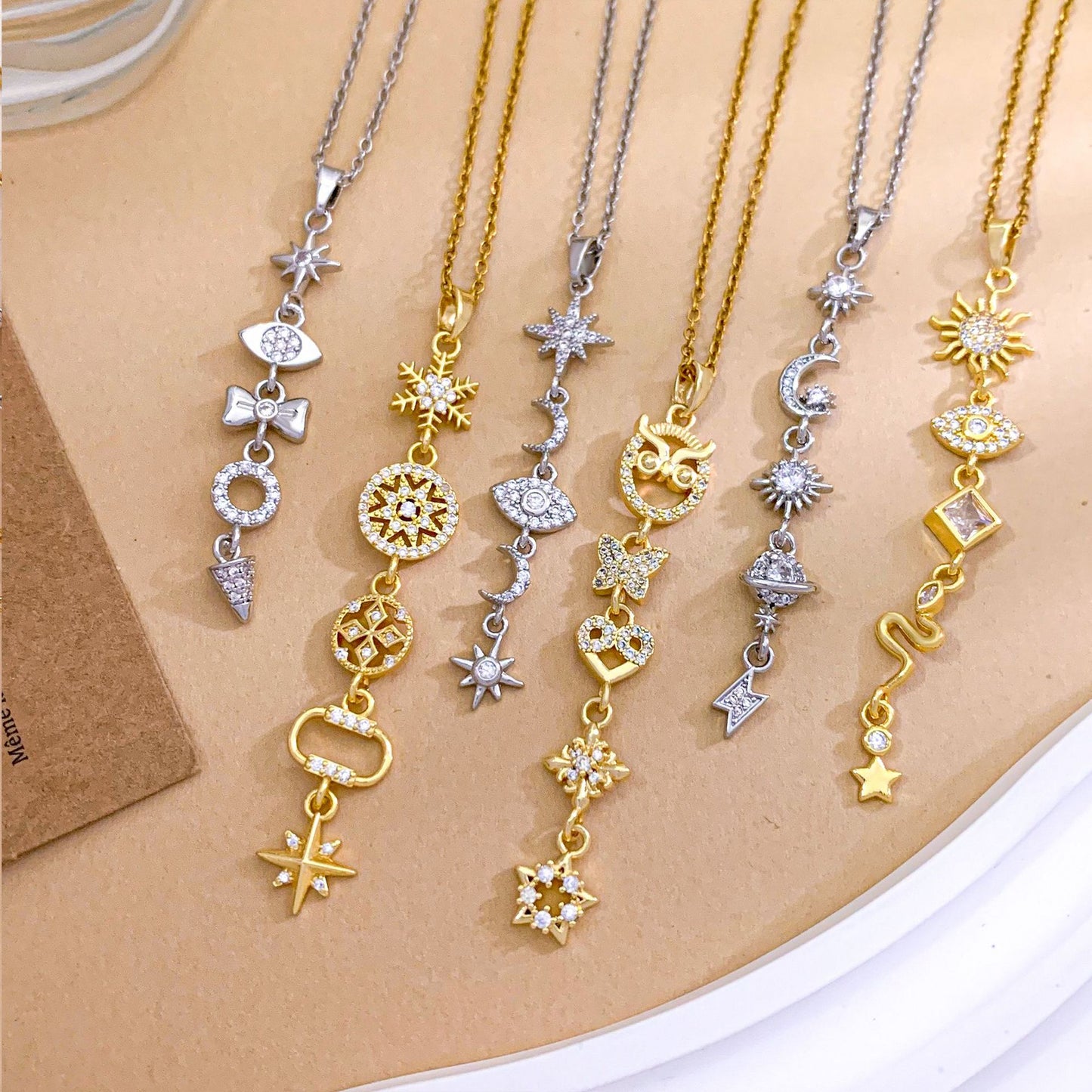 Combination Design Titanium Steel Niche Temperament Korean Style Clavicle Necklaces