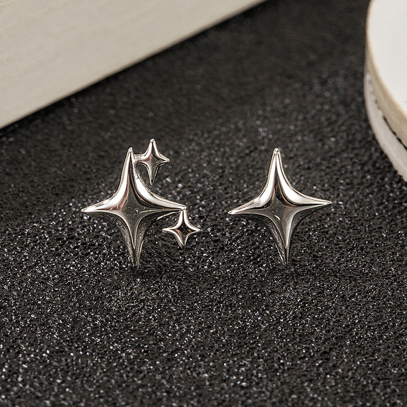 Women's Ear Sterling Sier Dotted Stars Unique Earrings