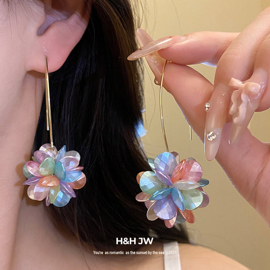 Women's Style Pearl Floral Ball Sweet Fresh Elegant Light Luxury High-grade Earrings