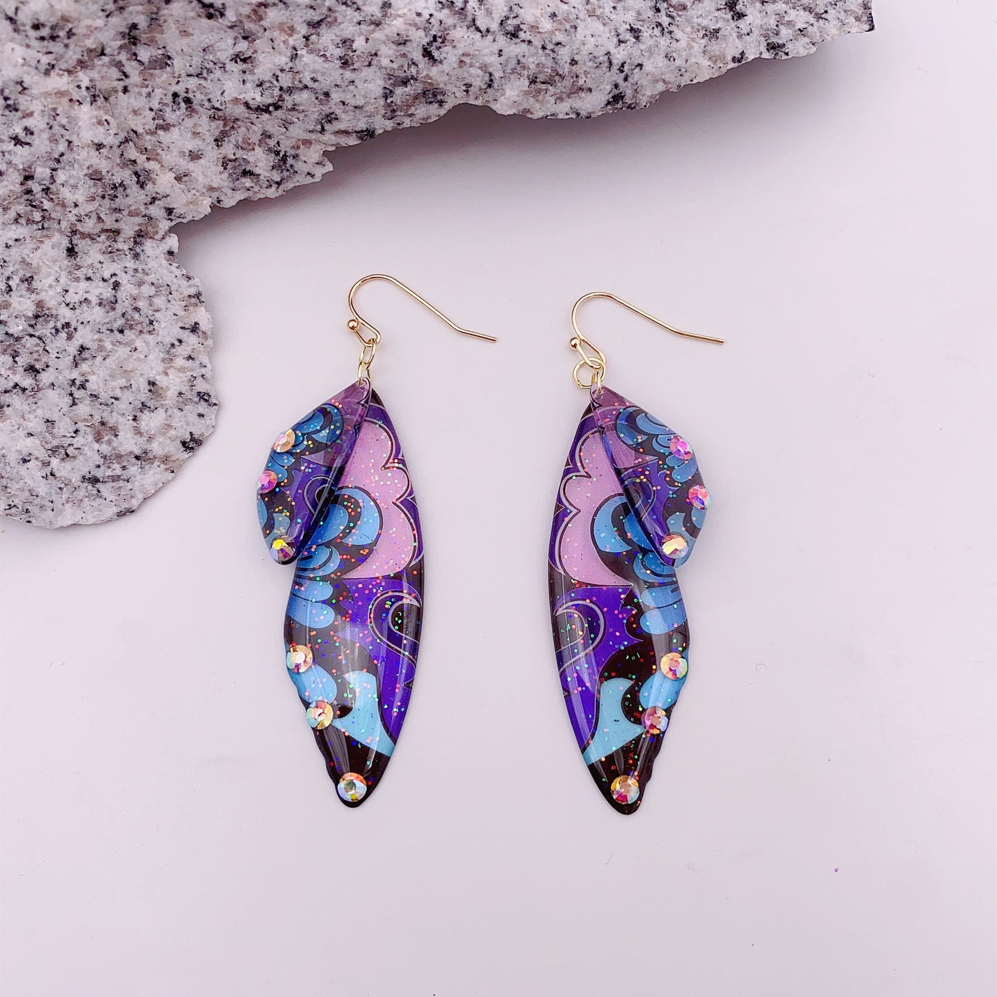 Women's Sier Cicada Wings Ear Hook Butterfly Temperamental Fairy Long Eardrop Earrings
