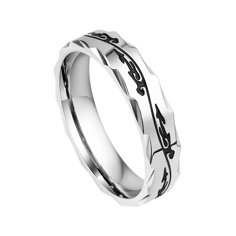 Men's Dragon Pattern Titanium Steel Personality Niche Stainless Simple Fashion Rings