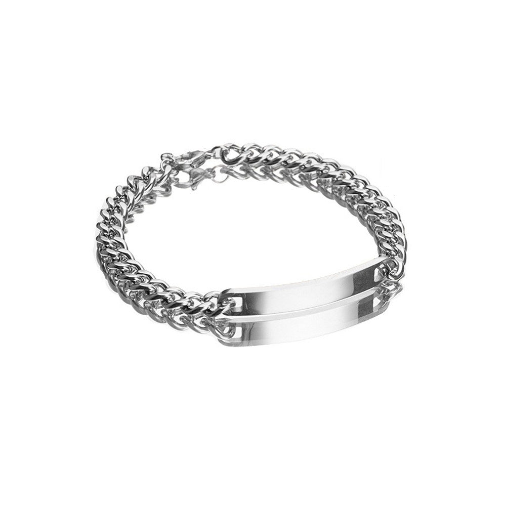 2 Can Carve Writing Titanium Steel Bracelets