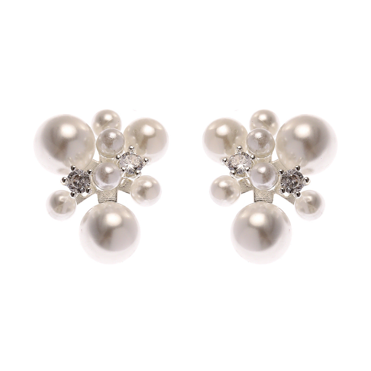 Large Small Pearls Ear Niche High Stud Earrings