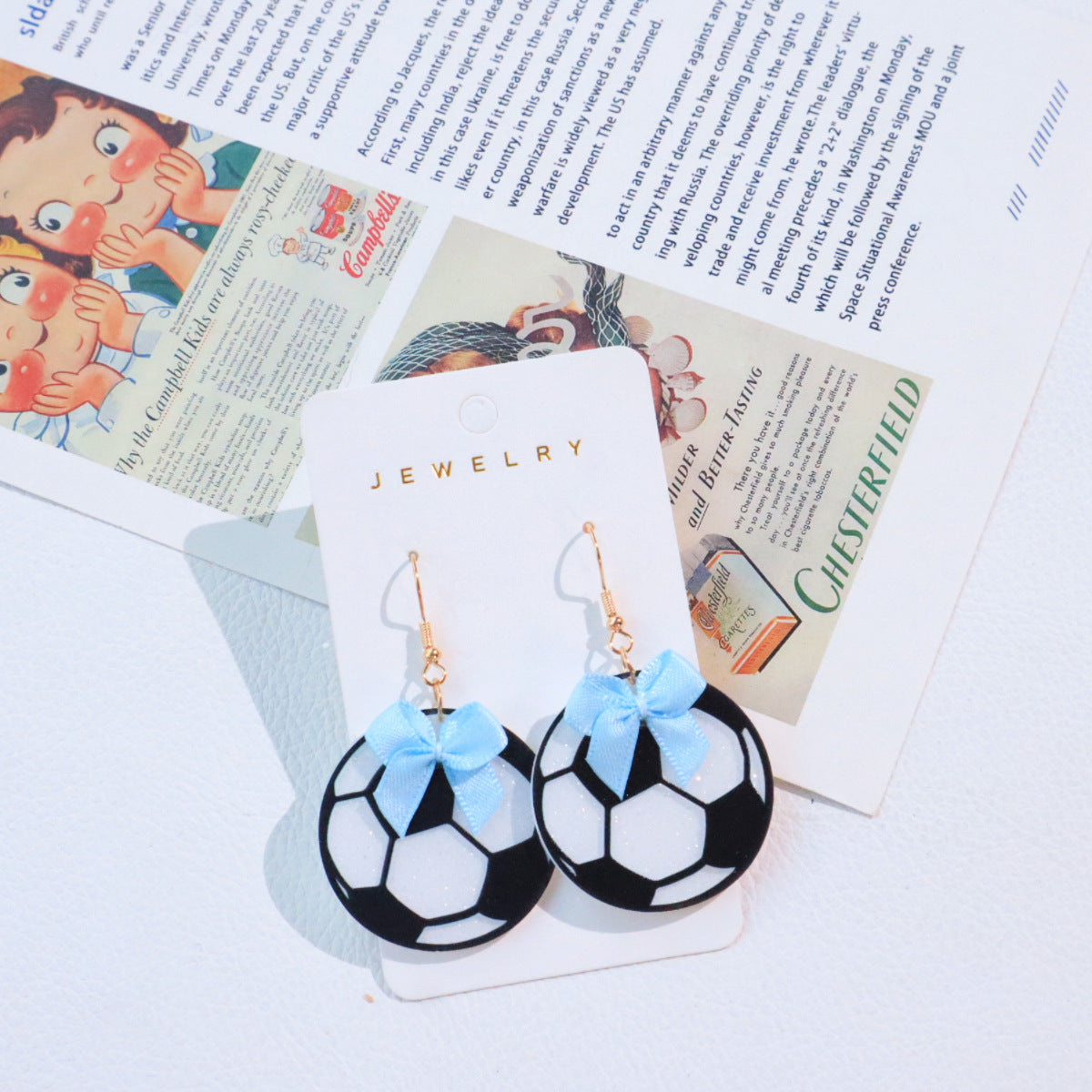 Women's Creative Sports Theme Bowknot Football Baseball Rings