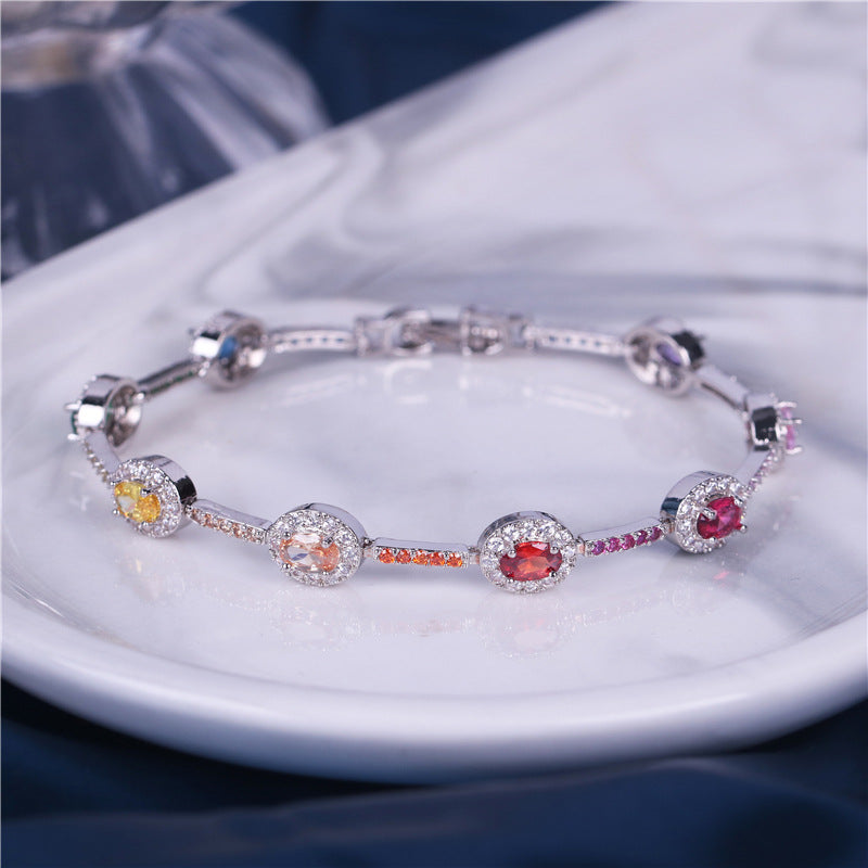 Women's Fashion Fashionmonger Creative Style Simple Copper Zircon Bracelet