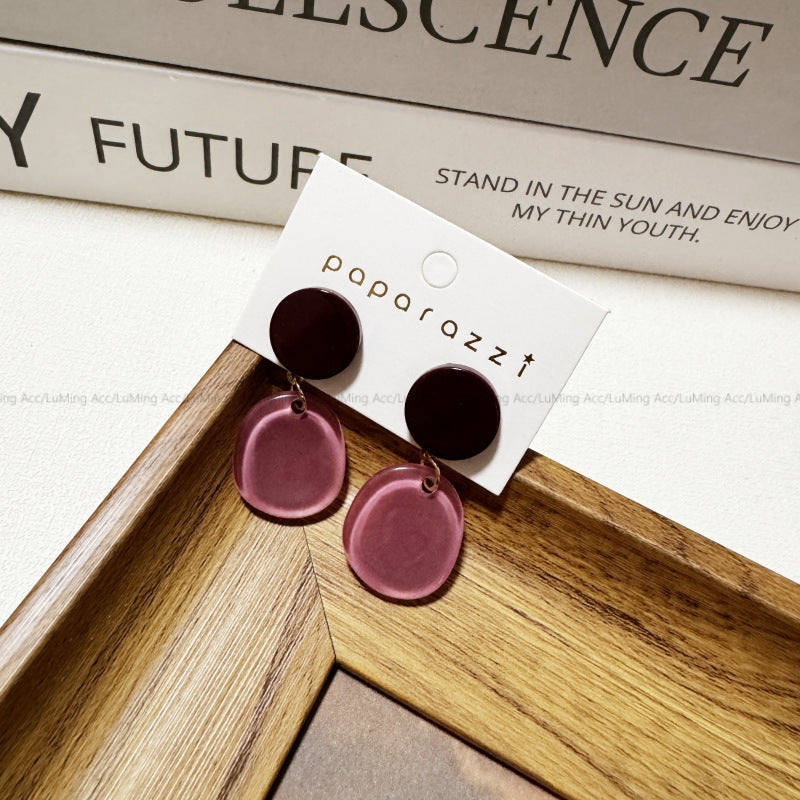 Tea Sier Needle Gentle Simple Graceful Acrylic Geometric Ear Fashionable Earrings