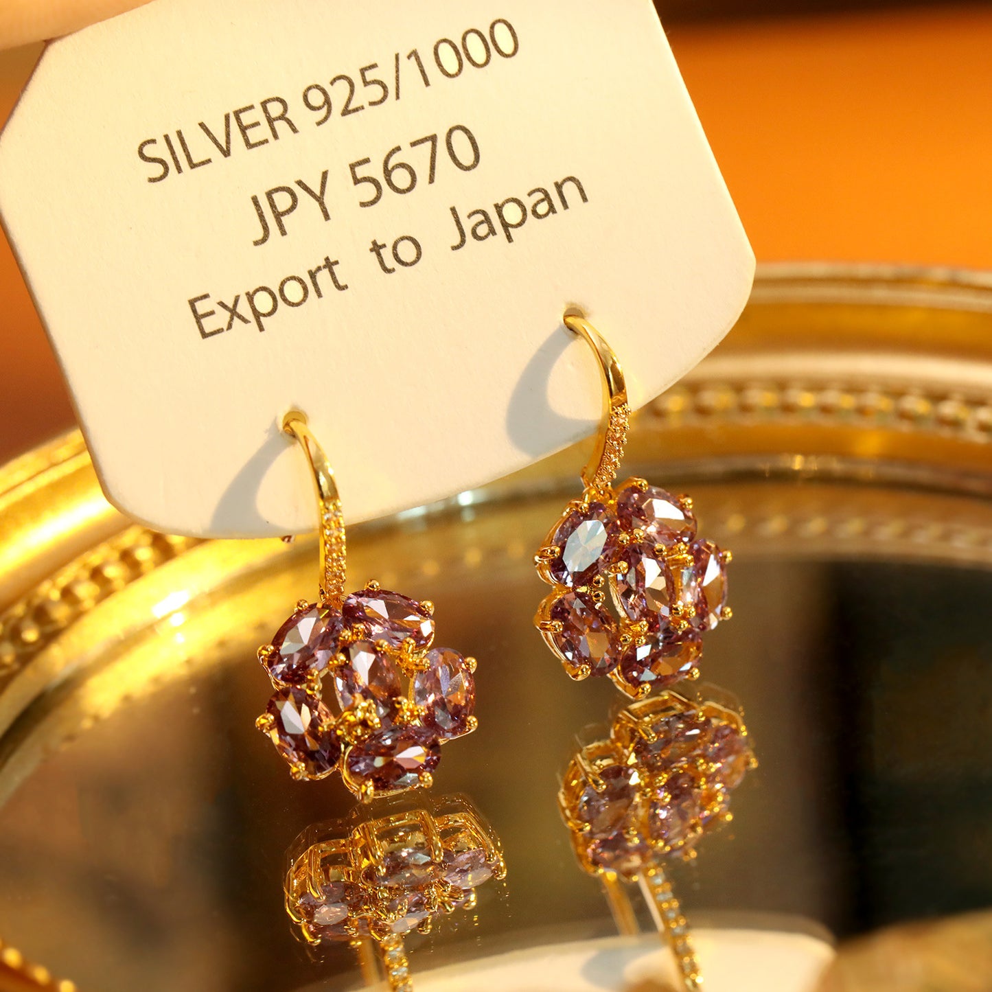 Women's Rhinestone Ball Light Luxury Flower Exquisite Earrings