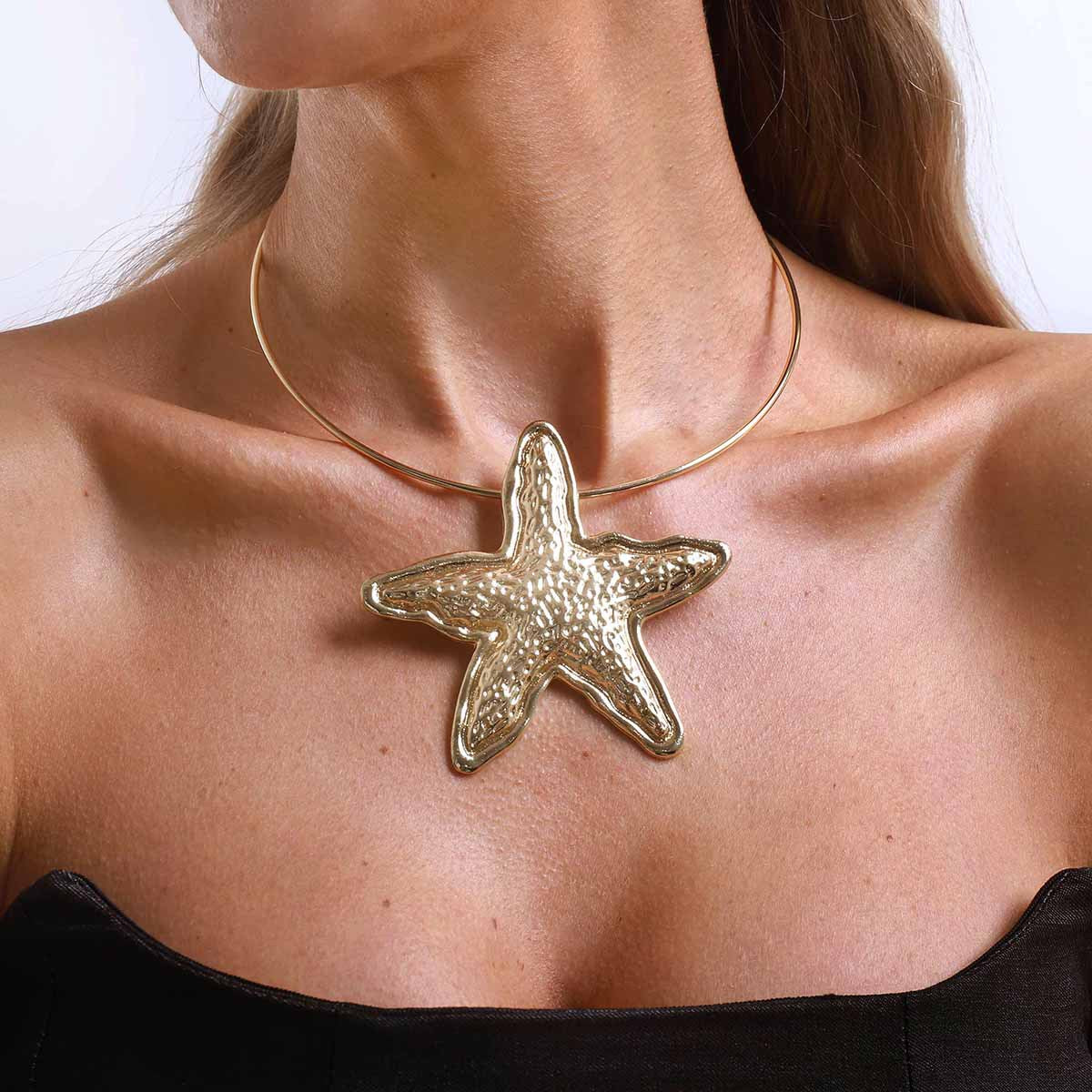 Women's Choker Fashion Exaggerated Marine Life Metal Necklace