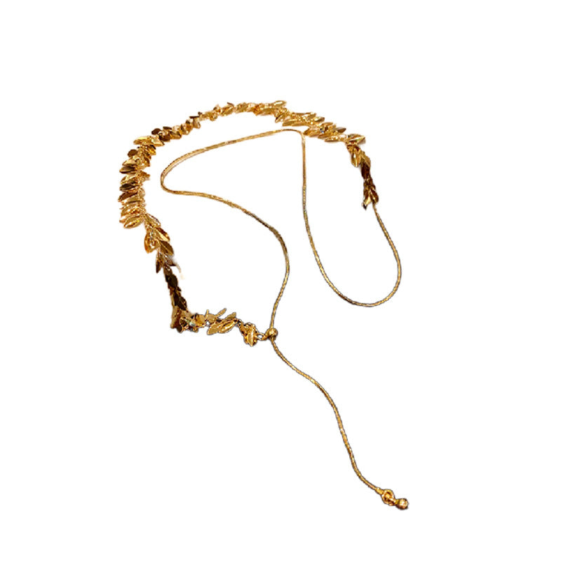 Women's Wheat Sequined Tassel Simple Cold Style Fashion Short High Necklaces