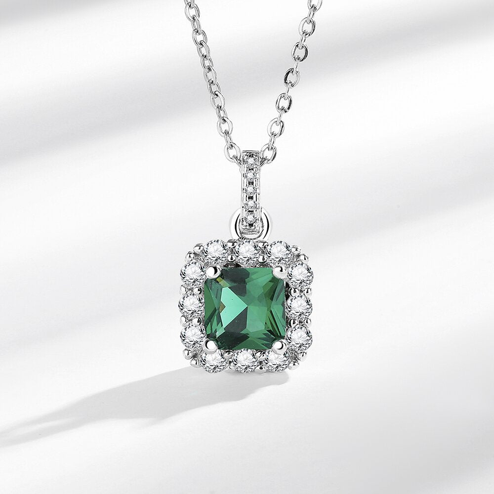 Live Simulation Emerald Small Sugar Cube Zircon Female Bride Jewelry Set