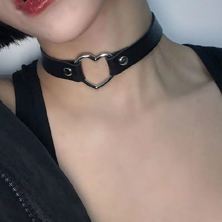 Love Female Neck Band Hand Holding Rope People With Chain Collar