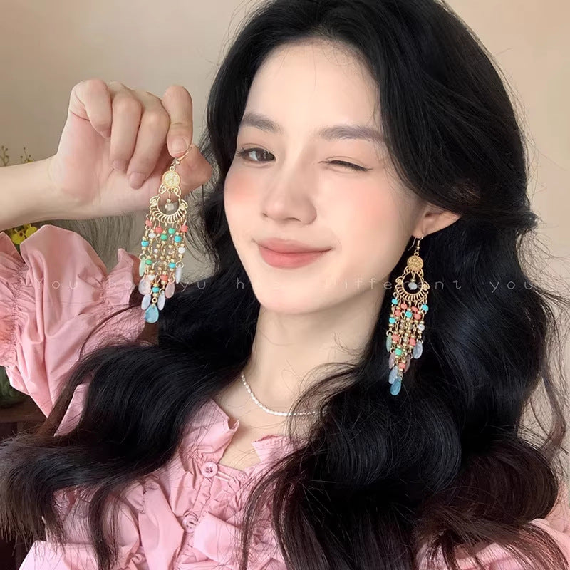 Women's Style Exaggerated Ear Hook Ethnic Retro Earrings