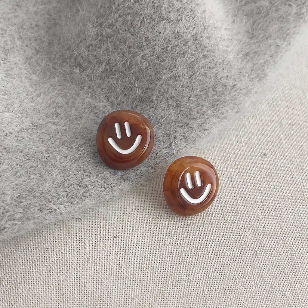 Women's Retro Amber Style Elegant Brown Dripping Earrings