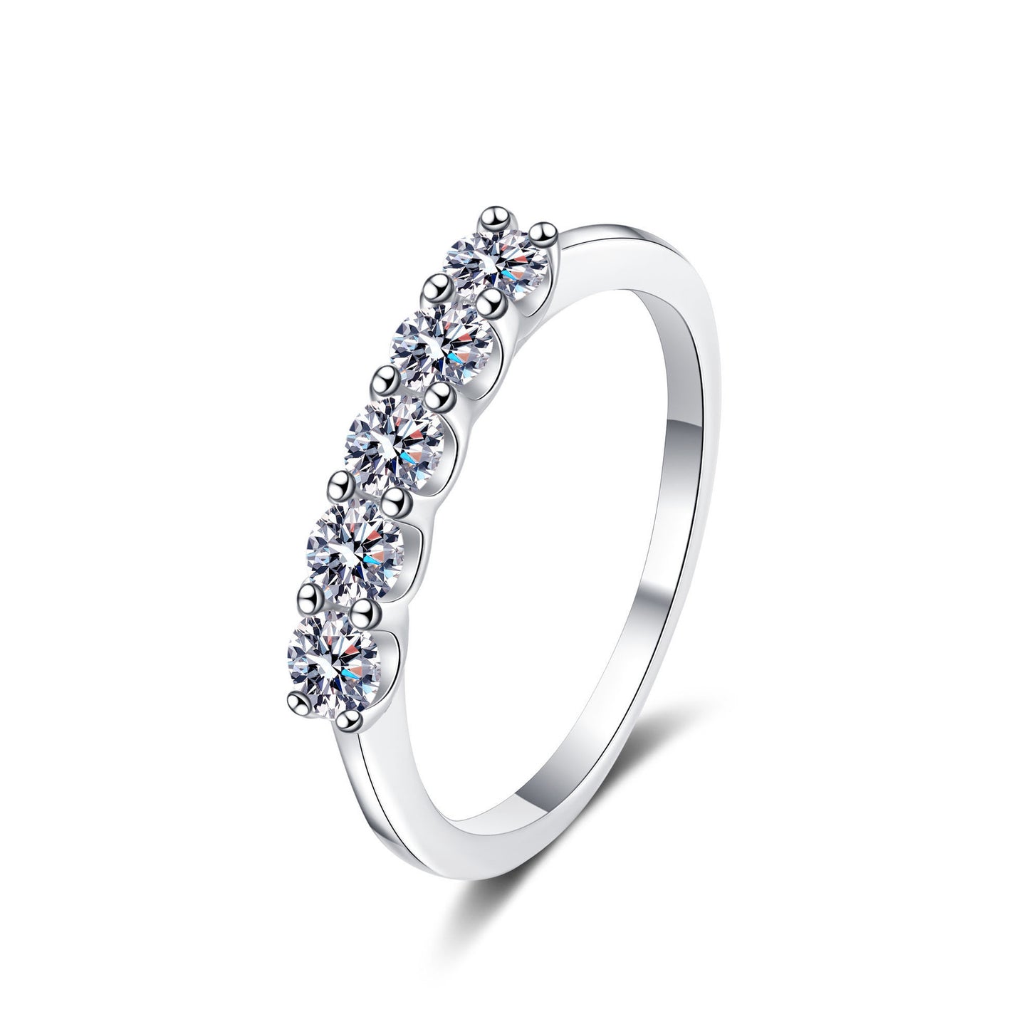Women's Sier Inlaid Platinum Plated Meson Proposal Rings