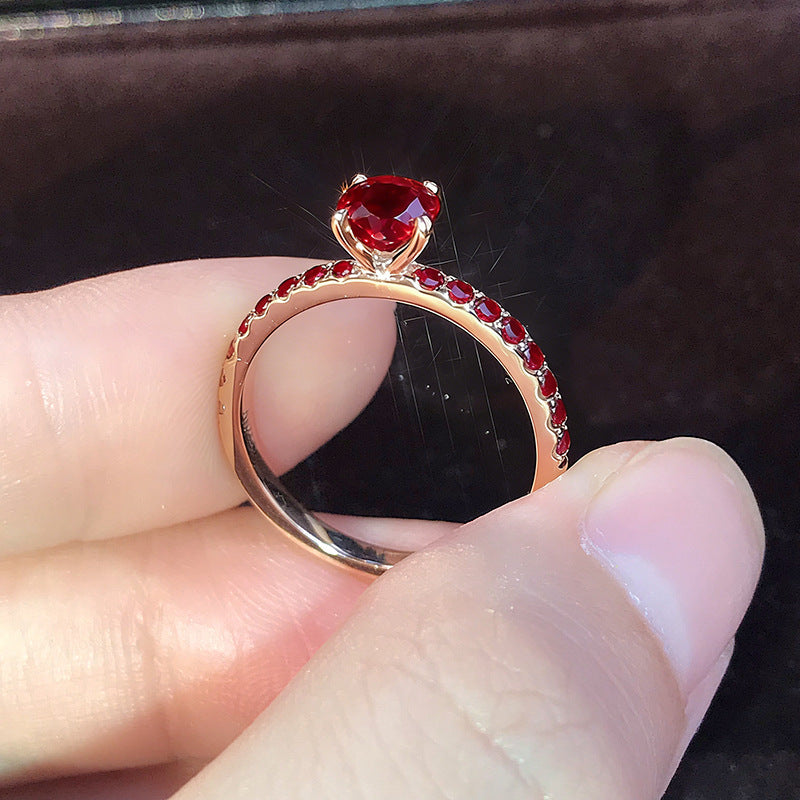 Simple Rose Gold Plated Artificial Zircon Ring