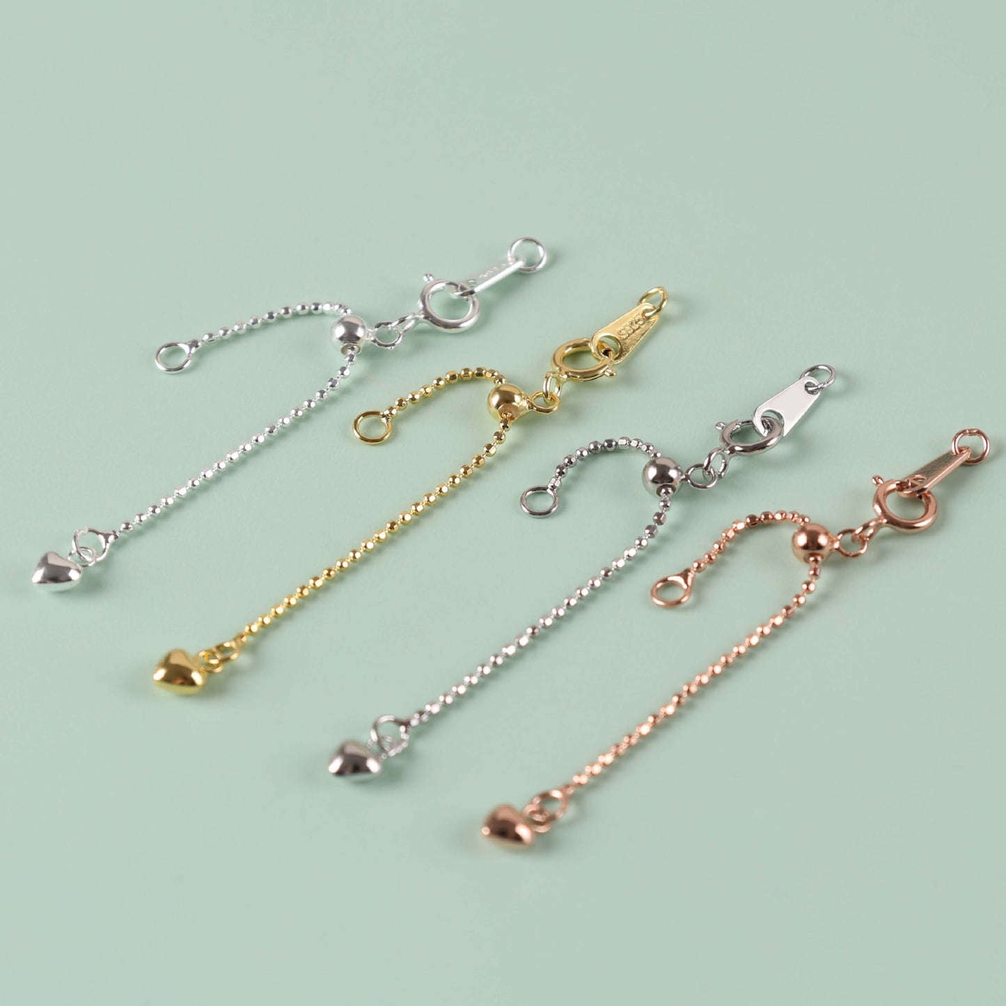 Sier Bead Heart-shaped Chain Handmade Stringed Pearls Jewelry Accessories