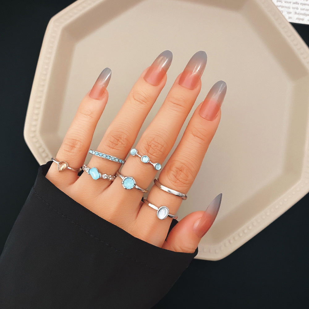 Women's Retro Turquoise Gemstone For Minority Light Ring
