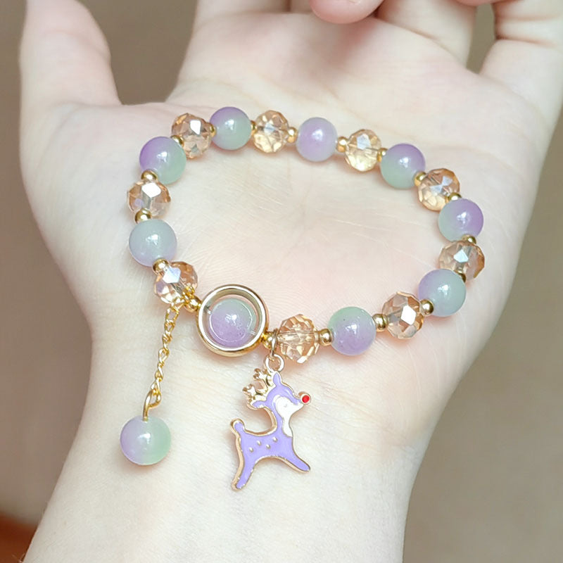 Women's Sweet Live Gift Small Jewelry Gradient Cartoon Two-color Bracelets