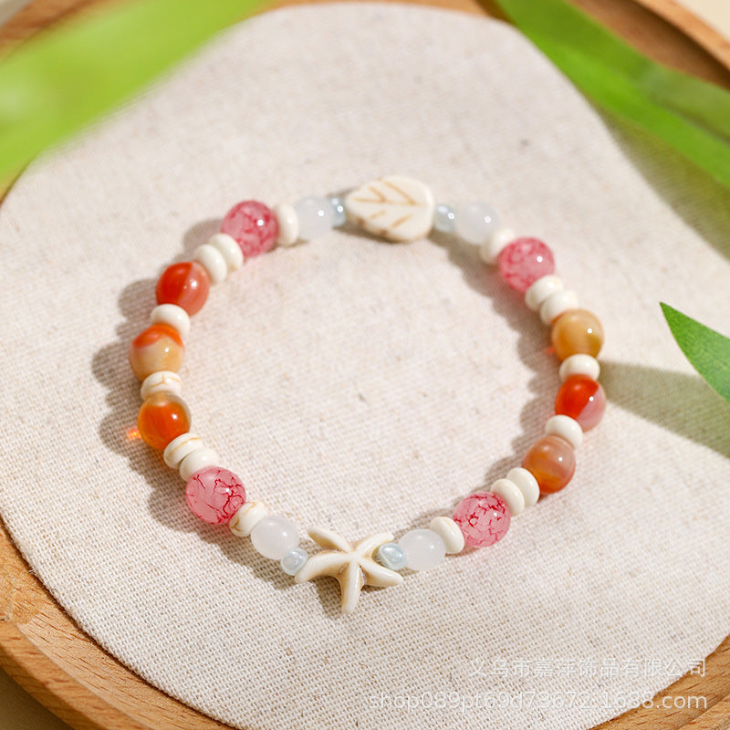 Hot Flower Glaze Female Design Glazed Cultural Creative Hand Scenic Bracelet