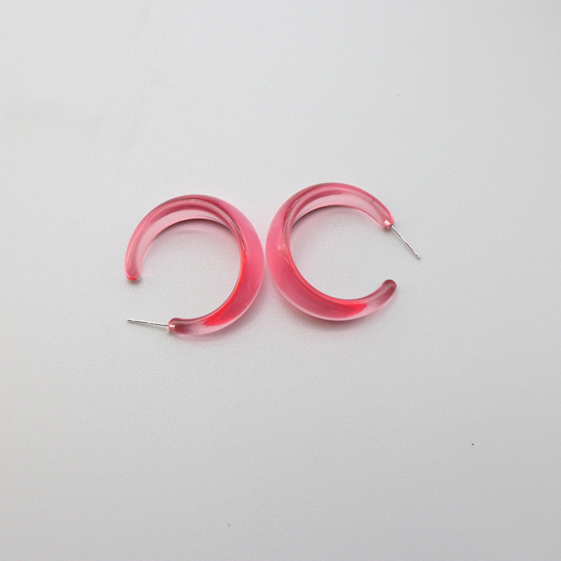 Women's Design Transparent Acrylic Ear Clip Cold Style Earrings