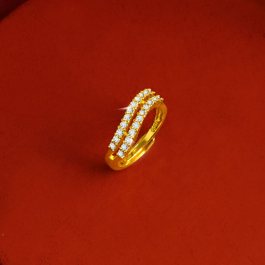Women's Copper Alloy Exquisite Micro Rhinestone Adjustable Valentine's Day Rings