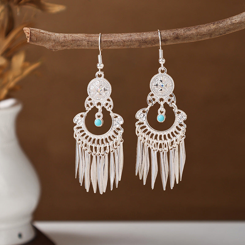 Women's Ethnic Style Imitation Miao Sier Colorful Earrings