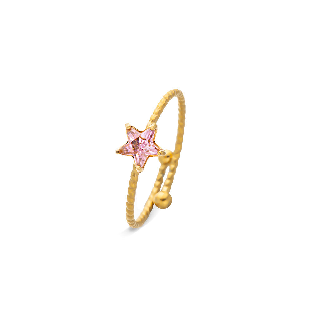 Women's Stainless Steel Zircon Niche High Sense December Birthday Stone Ring
