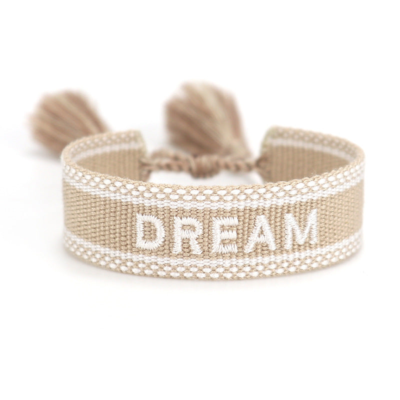 Women's Letter Carrying Strap Hand-woven Tassel Can Bracelets