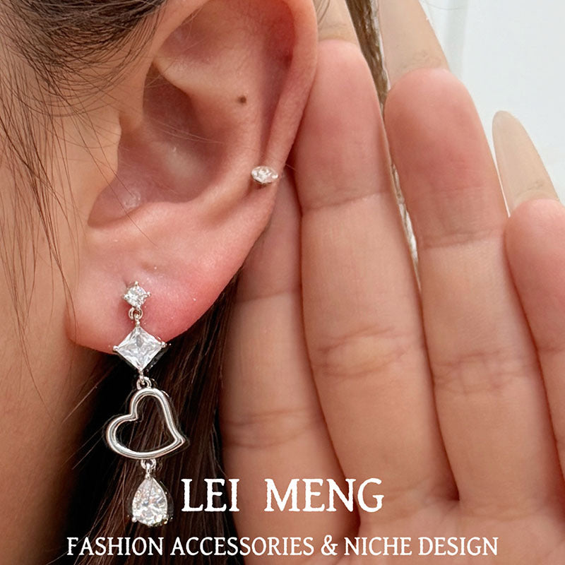 Zircon Tassel Female Simple Light Luxury Earrings