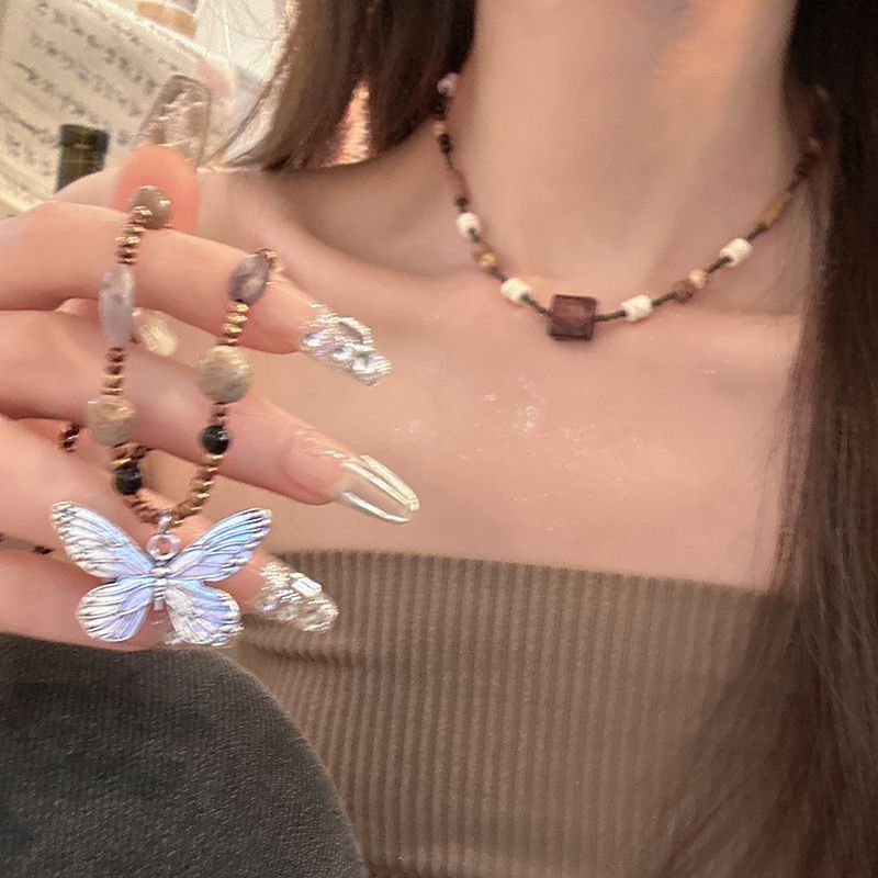 Women's Beaded Butterfly For Light Luxury Minority Design Sense Inner Zen Necklaces
