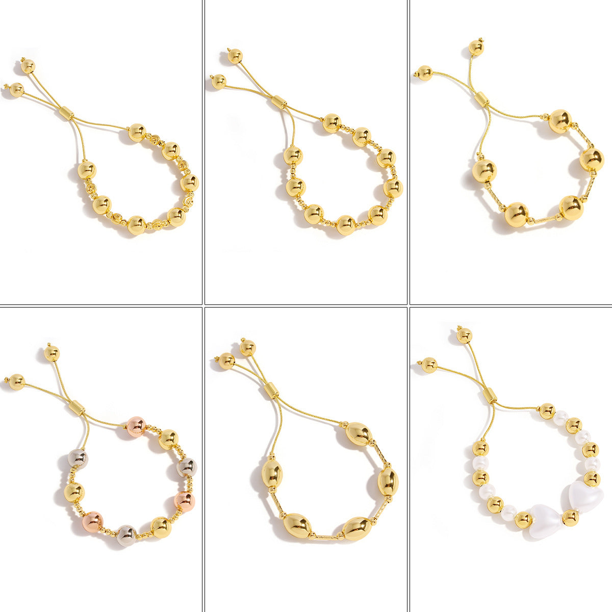 Pearl Plated Golden Balls Lucky Beads Bracelet