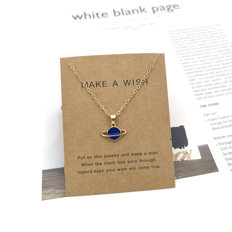 Blue Dripping Starry Sky Clavicle Chain Necklaces