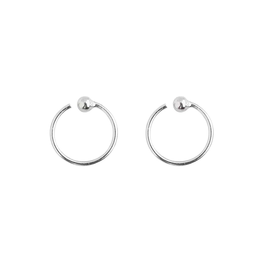 Women's Sier Hoop Small Circle Bone Raise Ear Hook