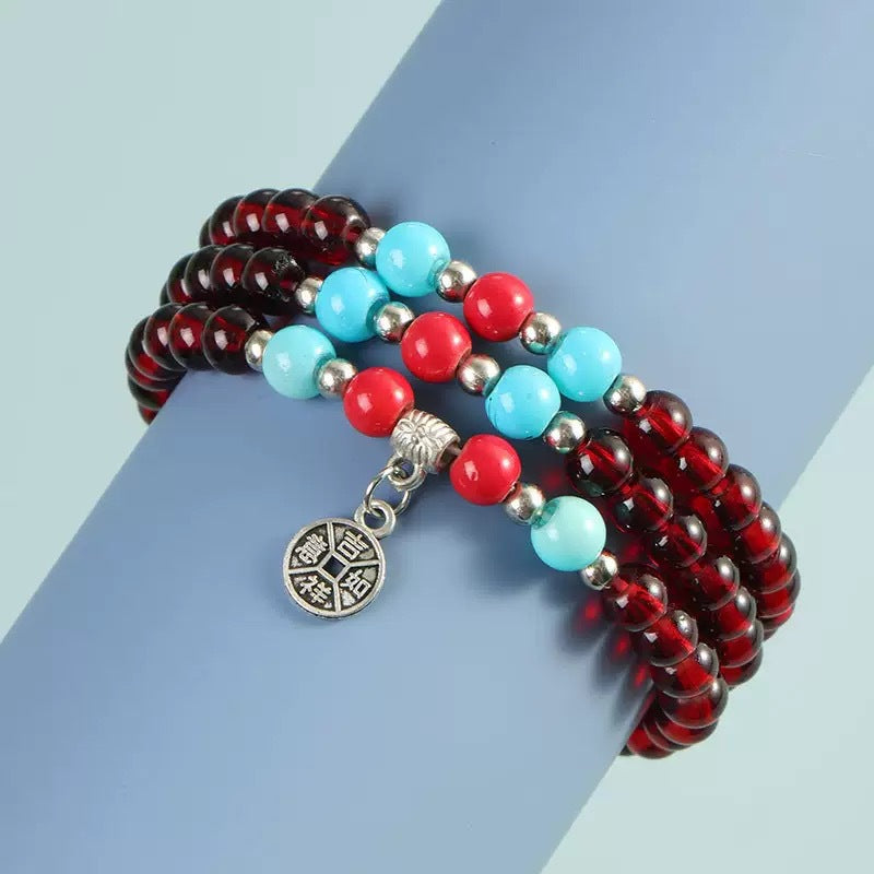 Imitation Garnet Yuan Store Crystal Glass Bracelet