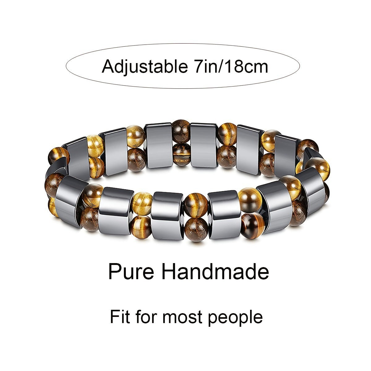 Moon Magnetic Magnet Color Beaded Elastic Tigereye Therapy Bracelet