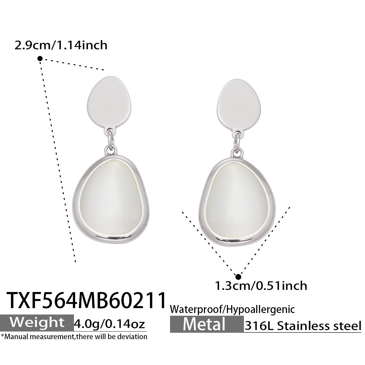 Li Affordable Luxury Style Cut Water Drop-shaped Opal Female Stainless Necklaces