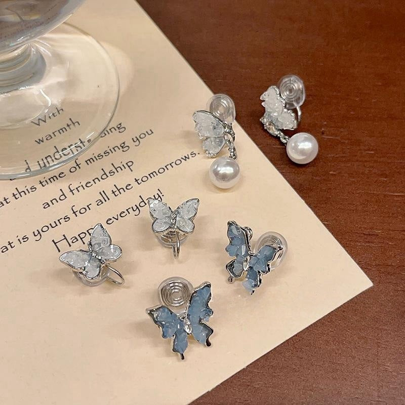 Women's Niche Design High-grade Butterfly Pearl Eardrops Earrings