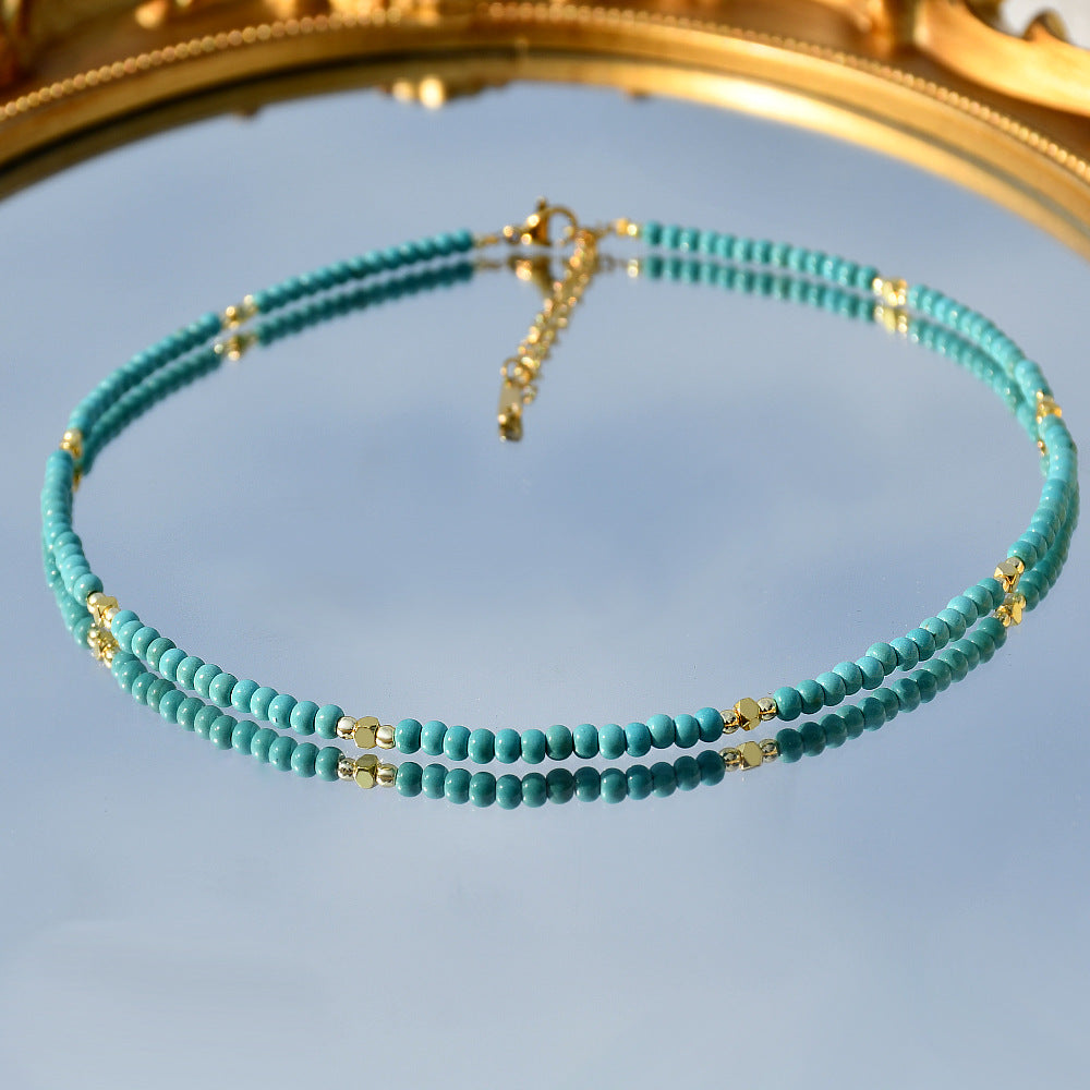 Women's Artistic Turquoise Beaded High-grade Light Luxury Necklaces
