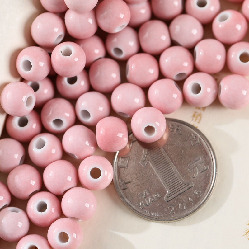 Graceful Casual Ceramic Round Beads Braiding Jewelry Accessories