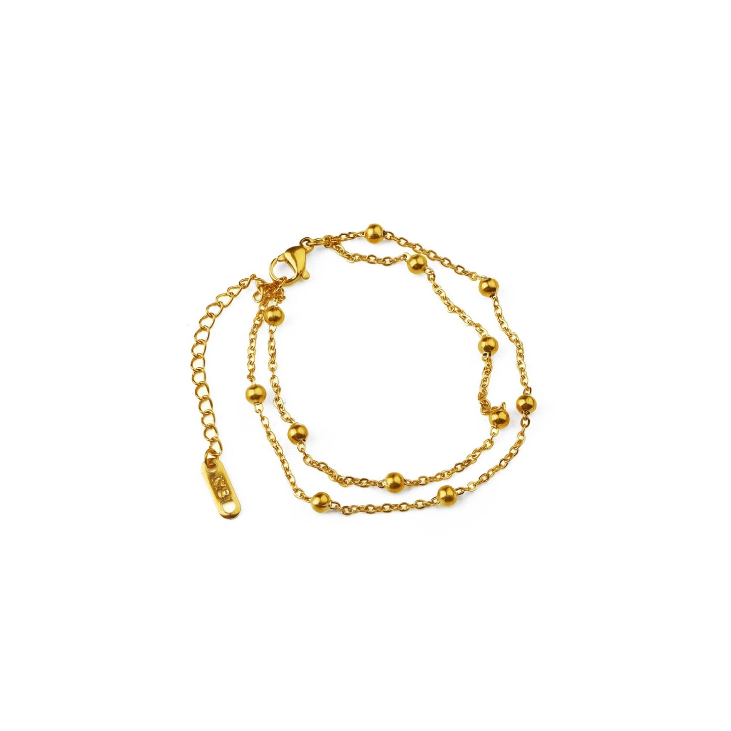 Women's Light Luxury Gold Bead Simple Design Bracelet