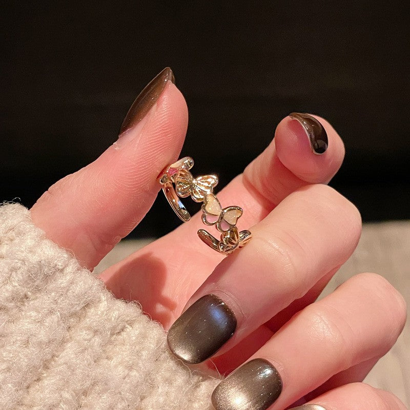 Paint Flower Spring Sequence Light Retro Small Pastoral Branch Tender Ring