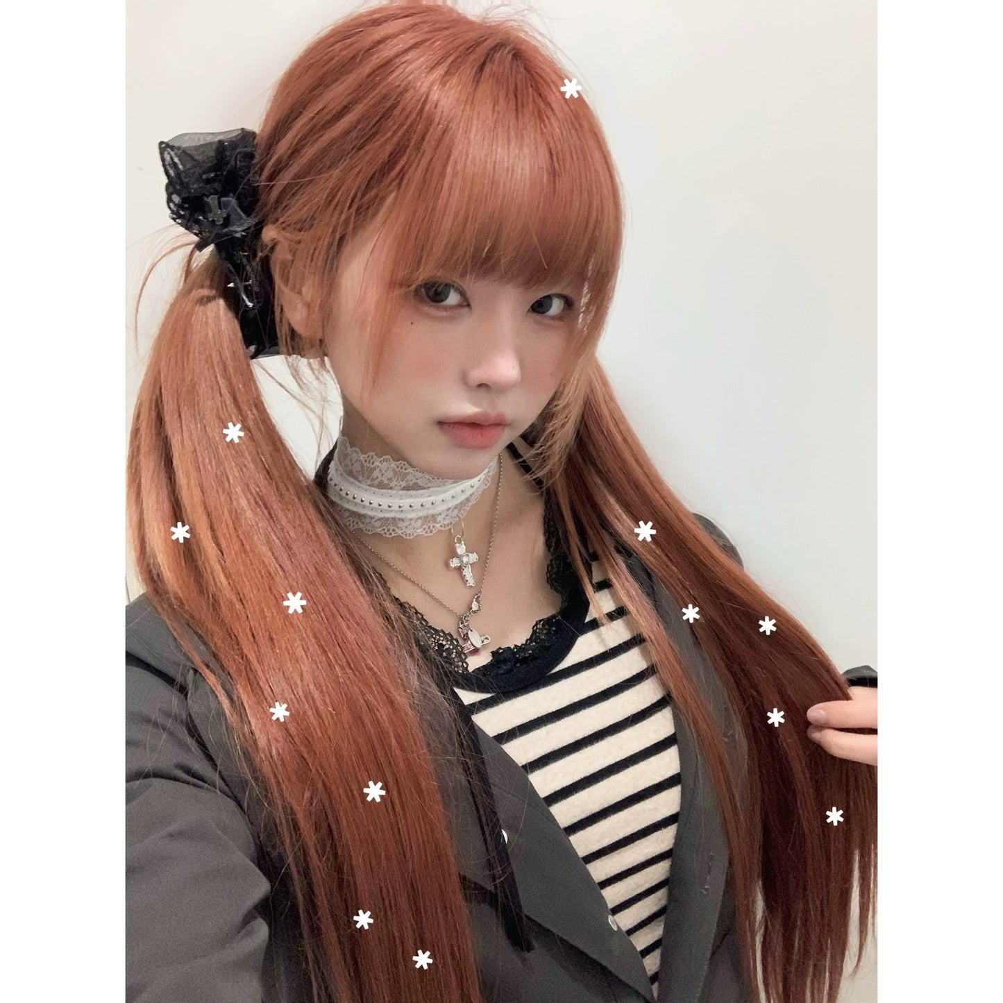 Lolita Lace Bead Rhinestone Cross Gothic Style Clavicle Collar