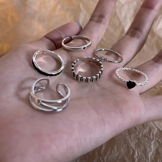 Open Female Graceful Personality Niche Design Cold Rings