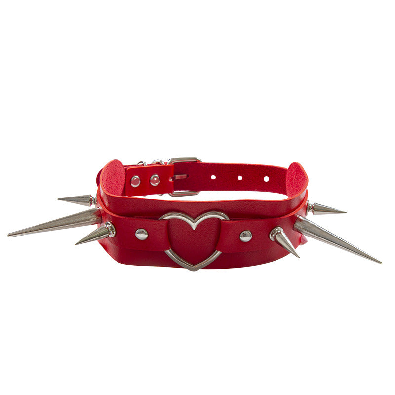 Long Peaked Short Pointed Rivet Personality Collar